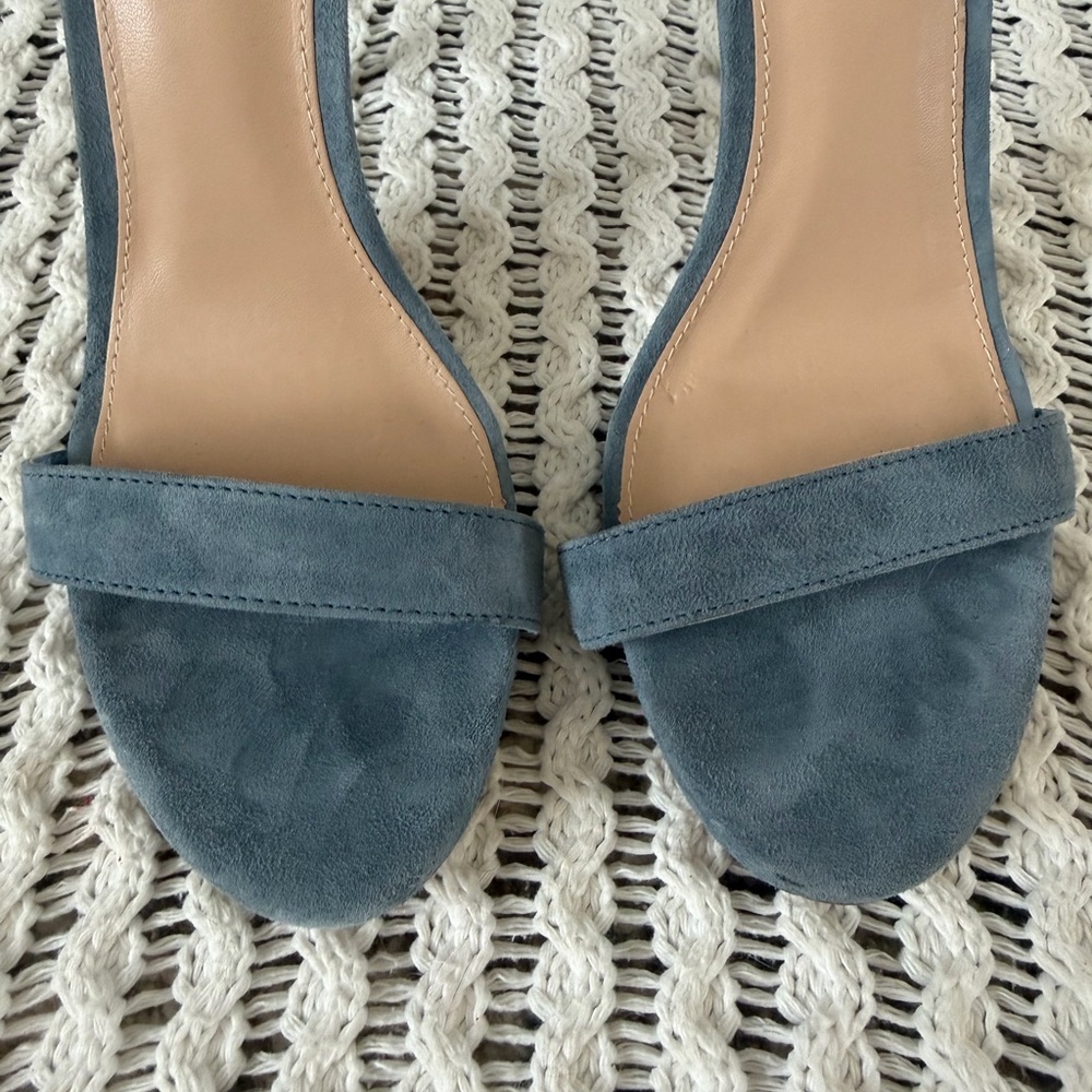 STEVE MADDEN Mercy Dusty Blue Suede Ankle Strap Stiletto Heels Women’s Size 8 - Picture 7 of 9